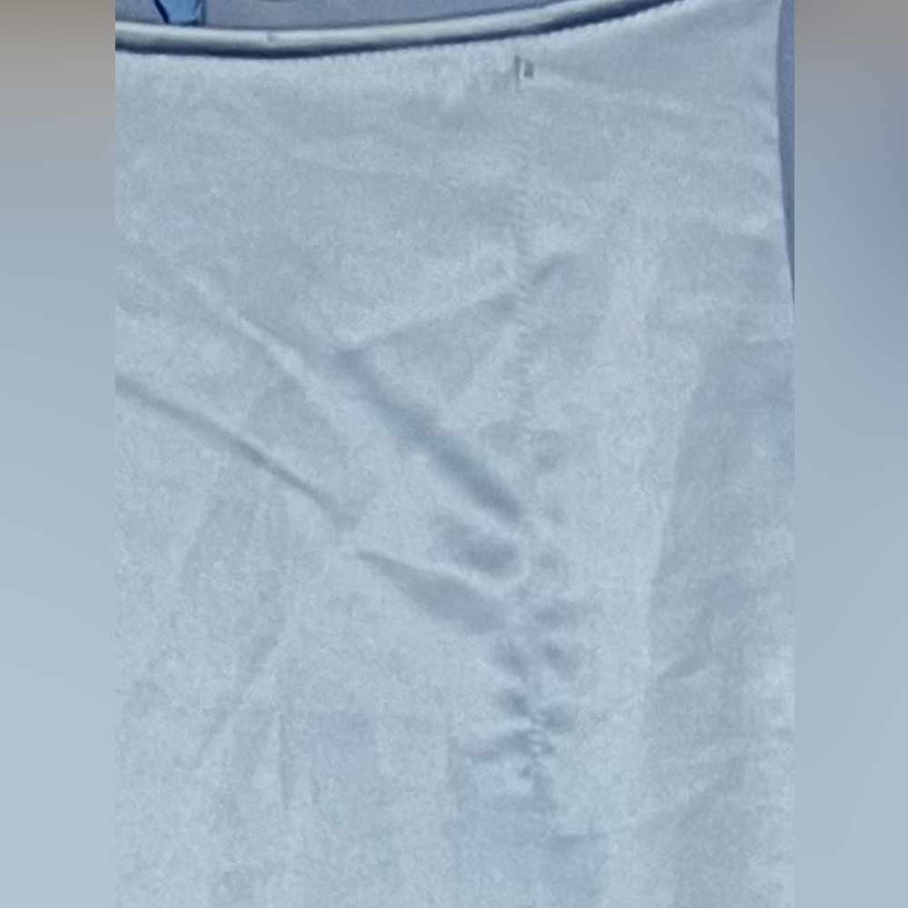 GUIZIO By Danielle Guizio Ravello Baby Blue Satin Mesh Panel Maxi Skirt Large - Picture 6 of 6